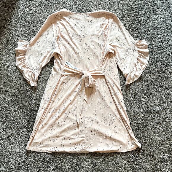 NWT EMMA & MICHELE Eyelet Ruffle Sleeve Dress Size 1X Preppy Classic Office Chic - Picture 5 of 13